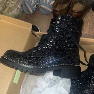 Glitter combat boot